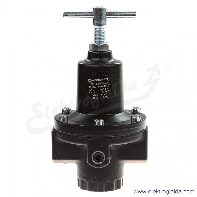 Reduktor 20AG-X4G-PJ100, G1/2, zakres regulacji ciśnienia  7-16 Bar, 3600 l/min, bez manometru