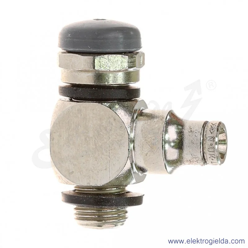 Zawór dławiąco zwrotny kątowy 10K510418, G1/8, Fi 4, banjo, -0.9-18 Bar, dławienie na wypływie
