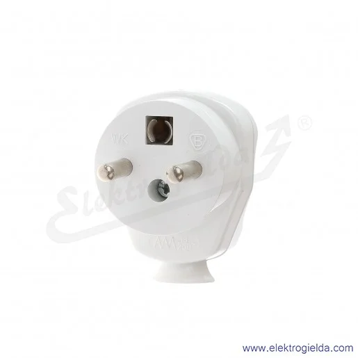 Wtyczka kątowa AWA WK biała 230V 2P+Z Wtyczka kątowa AWA WK biała 230V 2P+Z