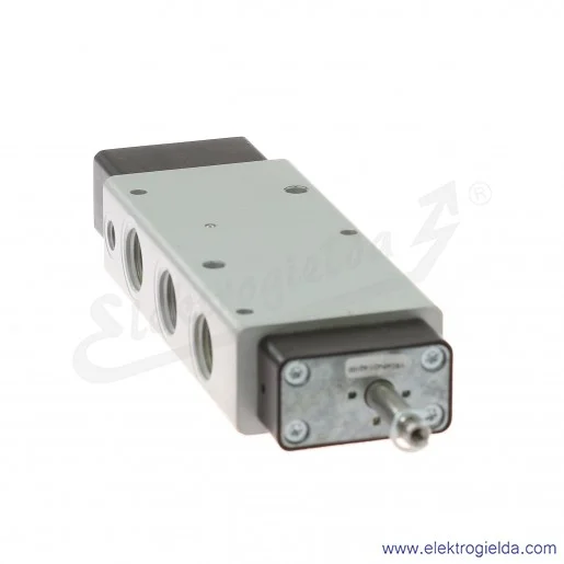 Zawór rozdzielający 5/2 G1/2 monostabilny, sterowany elektromagnetycznie, pilot zasilany zewnętrznie, -0,9-10 bar, bez cewki V63