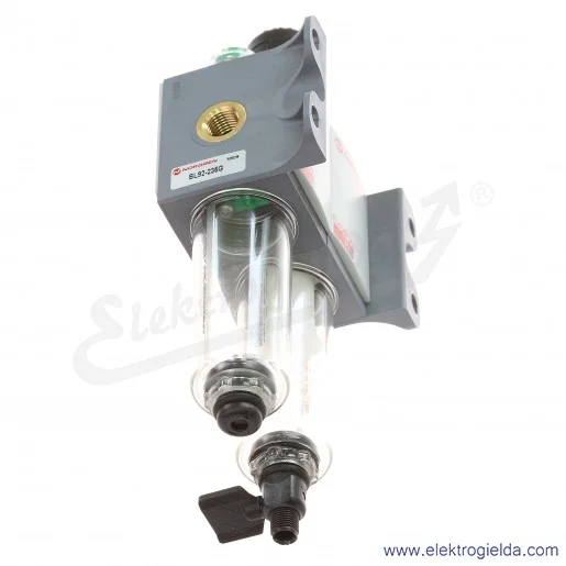 Zestaw FRL BL92-235G, filtroreduktor+ smarownica, G1/4, zakres regulacji 0.3-10 Bar, filtracja 5µm, manometr wbudowany, 1440 l/m
