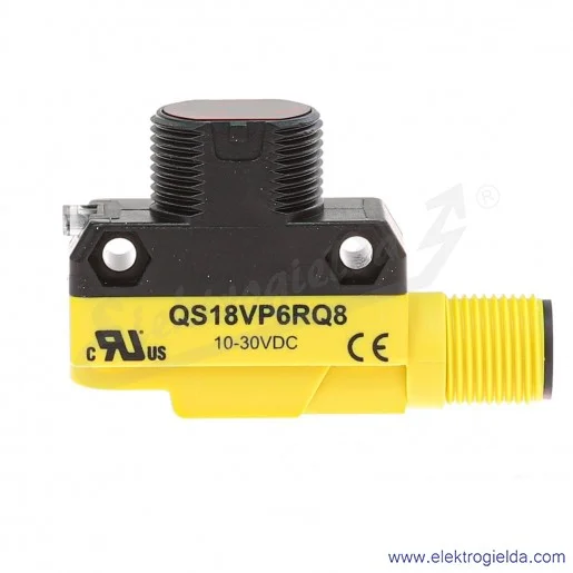 Czujnik optyczny 3066450 QS18VP6RQ8 zasięg 0..20000mm odbiornik PNP, złącze M12 4P zasilanie 10..30VDC, IP67