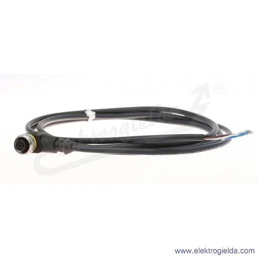 Kabel z gniazdem 6626163 WKC4.4T-P7X2-2/TEL przewód LED PUR, M12 4P, żeńskie, kątowe, 2m