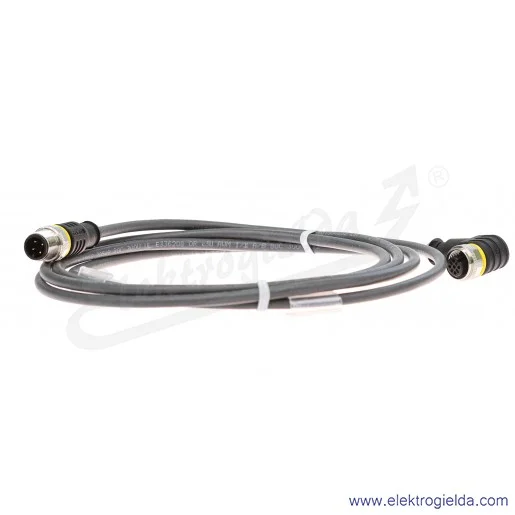 Kabel z gniazdem 6625640 WKC4.4T-2-RSC4.4T/TXL przewód PUR, 4-żyłowy, długość 2m,  złącze żeńskie M12, kątowe, złącze męskie M12