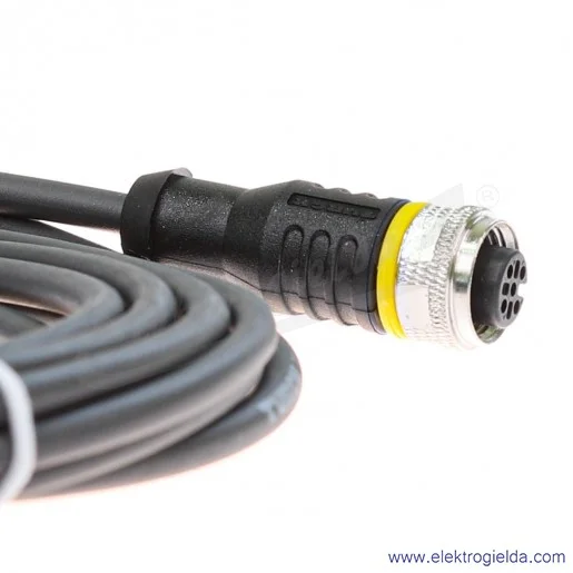 Kabel z gniazdem 6625504 RKC4.4T-5/TXL przewód PUR, 4-żyłowy, 5m, złącze M12, żeńskie, proste