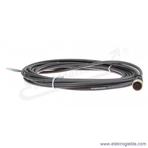 Kabel z gniazdem 6625504 RKC4.4T-5/TXL przewód PUR, 4-żyłowy, 5m, złącze M12, żeńskie, proste