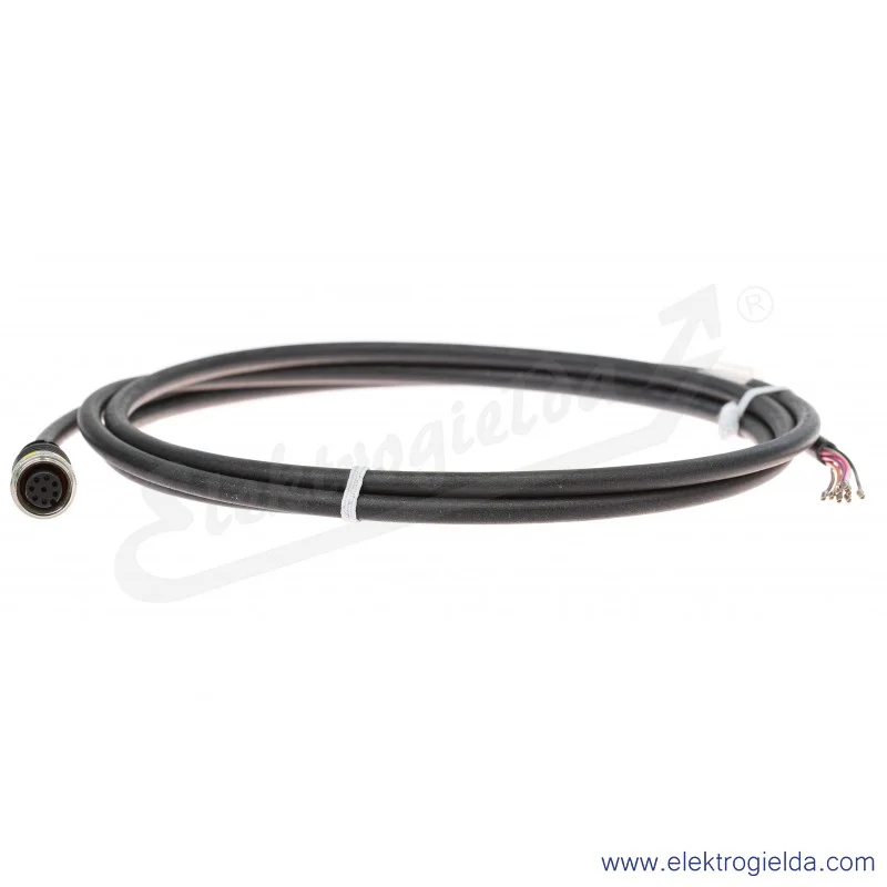Kabel z gniazdem 6625142 RKC8T-2/TXL przewód PUR, 8-żyłowy, 2m, złącze M12, żeńskie, proste