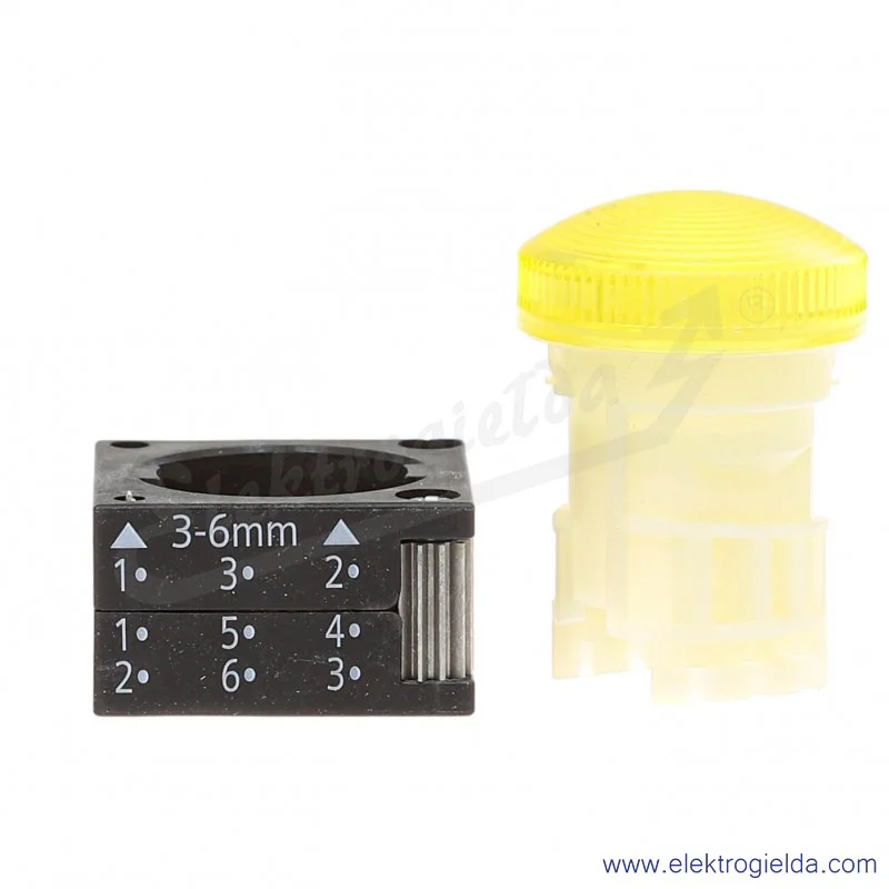 Główka lampki 3SB3001-6BA30 żółta 40mm, otwór fi 22mm