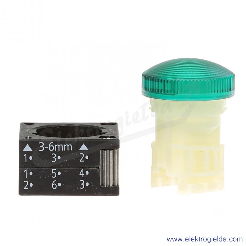 Główka lampki 3SB3001-6BA40 zielona 40mm, otwór fi 22mm