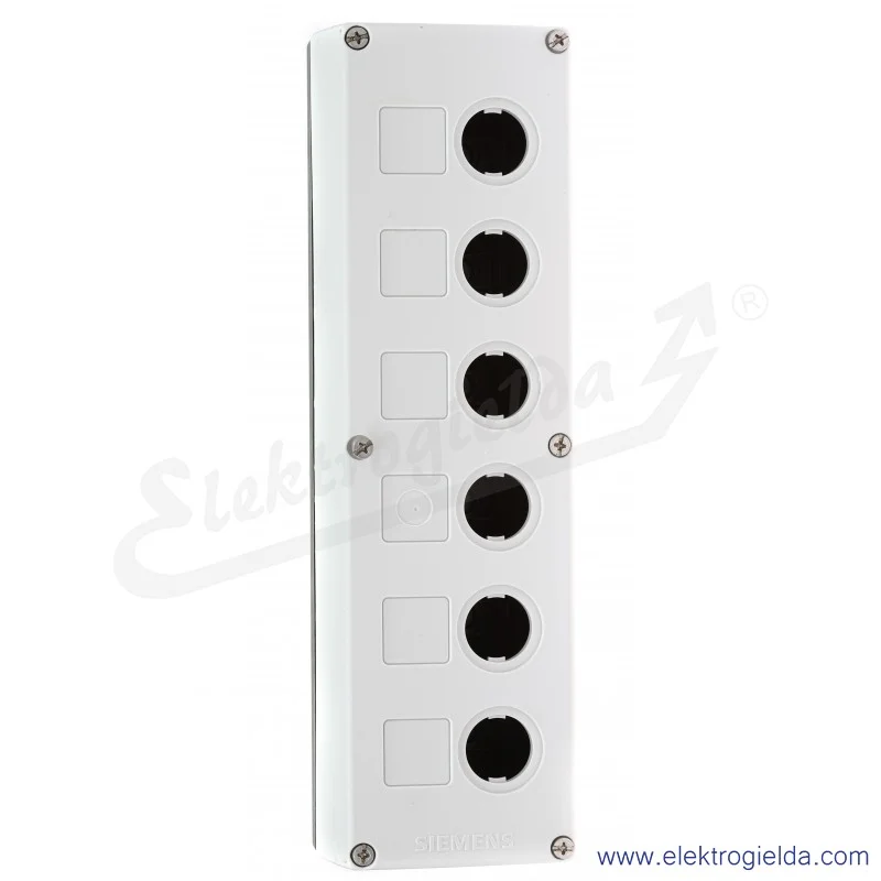 Obudowa pusta 3SB3806-0AA3 6 miejsc na przyciski fi 22mm, szara