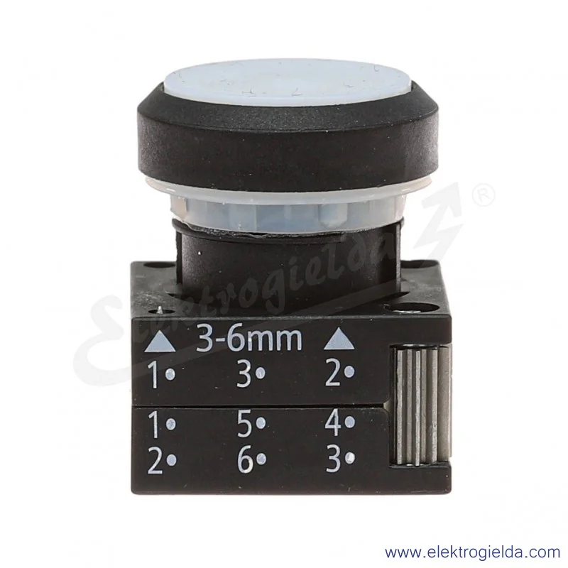 Napęd przycisku 3SB3000-0DA61 kryty płaski, bistabilny, kolor biały, fi 22mm