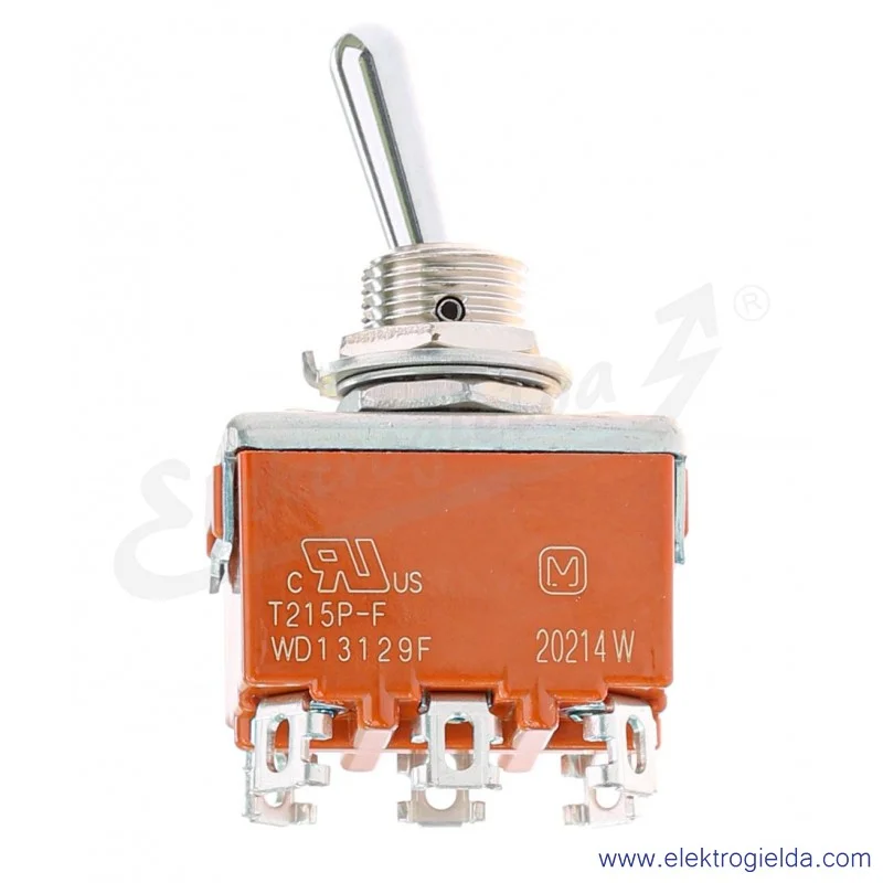 Przełącznik dźwigienkowy T215PULCSAFJ T215P-F 2P ON-OFF-ON DP3T