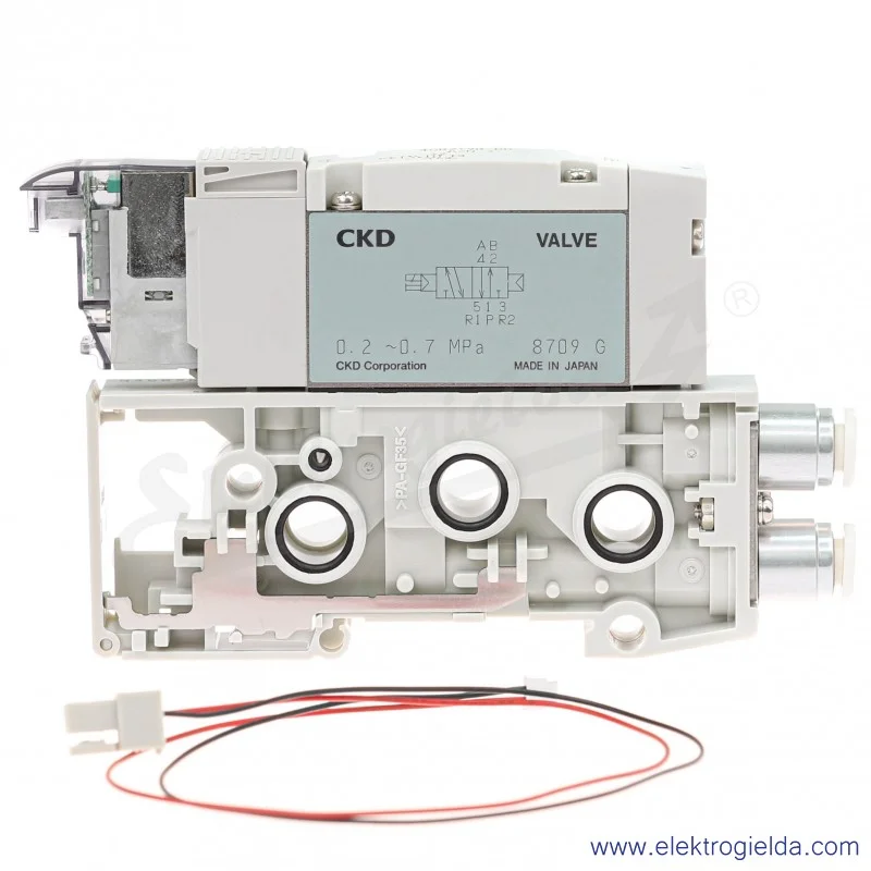 Blok zaworu rozdzielającego N4GB210R-C6-A2N5-3-K2, 5/2, FI6, 0.2-7 Bar, 850 l/min, 24 VDC, do wysp serii MN4GB2, CKD