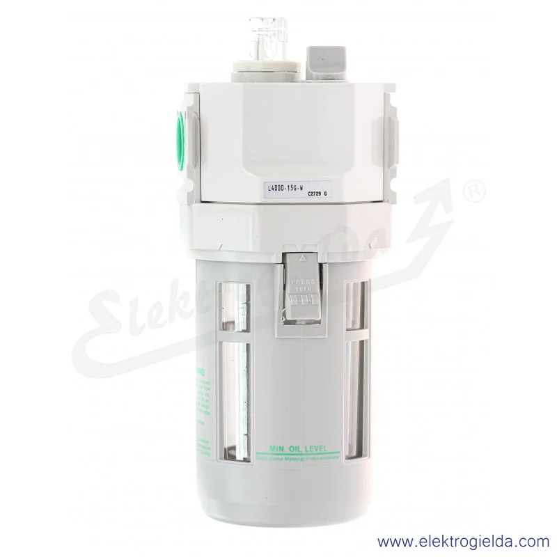 Smarownica L4000-15G-W, G1/2, 10 Bar, miska 170 ml, punkt początkowy 65 l/min, przepływ 5000 l/min, CKD