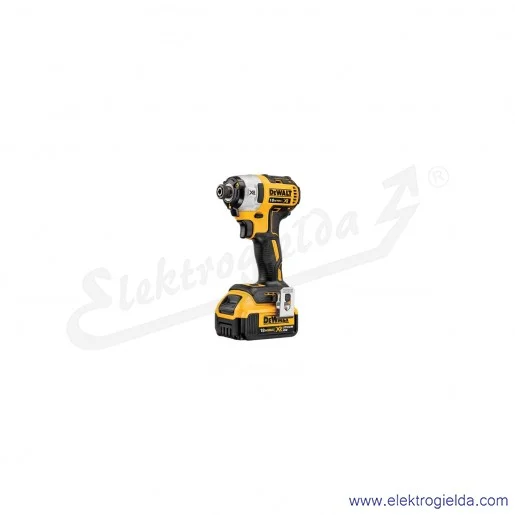 Zakrętarka udarowa DCF887P2-QW 1/4" 18V 205Nm, 3-biegowa, ładowarka z dwoma akumulatorami 5AH i walizką TSTAK