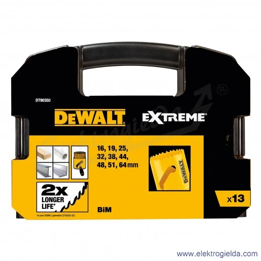 Zestaw otwornic DT90350-QZ bimetalicznych 13 sztuk do drewna i metalu
