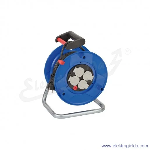 Przedłużacz bębnowy Garant 1218054 Brennenstuhl długość 25m, przewód 3G1,5 PVC, 4 gniazda 230V, bęben z tworzywa, IP20