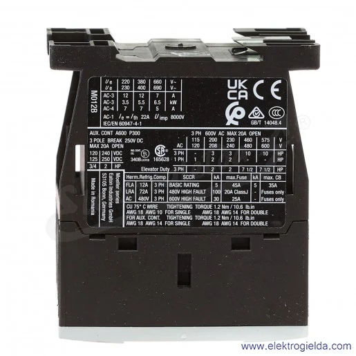 Stycznik DILM12-01(110V50HZ,120V60HZ) 3P+1NC 5,5kW 12A Us 110VAC