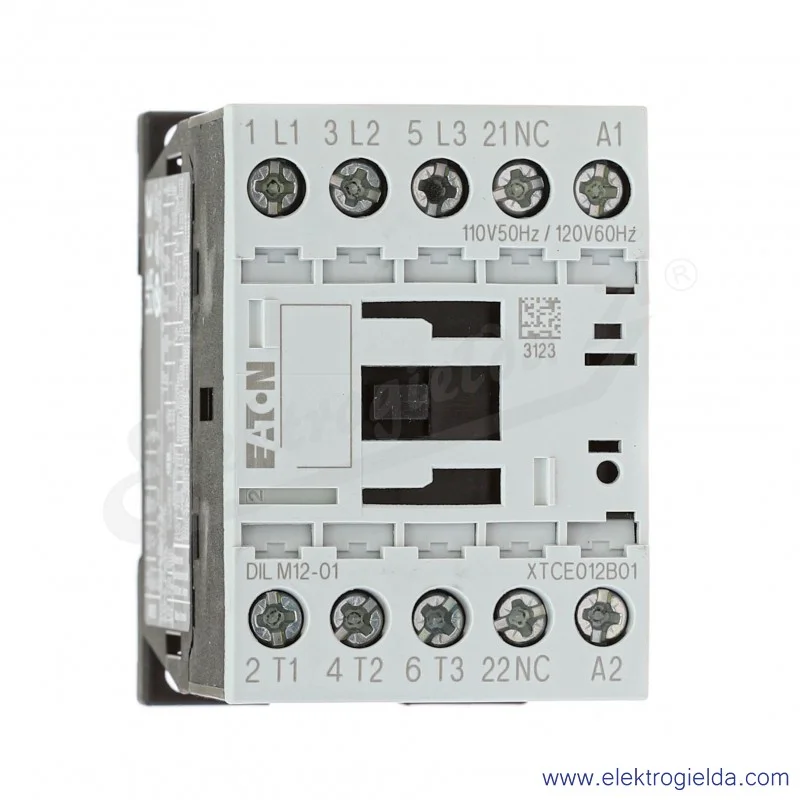 Stycznik DILM12-01(110V50HZ,120V60HZ) 3P+1NC 5,5kW 12A Us 110VAC