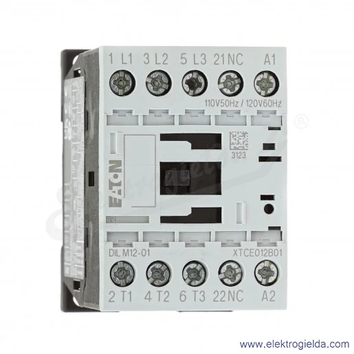 Stycznik DILM12-01(110V50HZ,120V60HZ) 3P+1NC 5,5kW 12A Us 110VAC