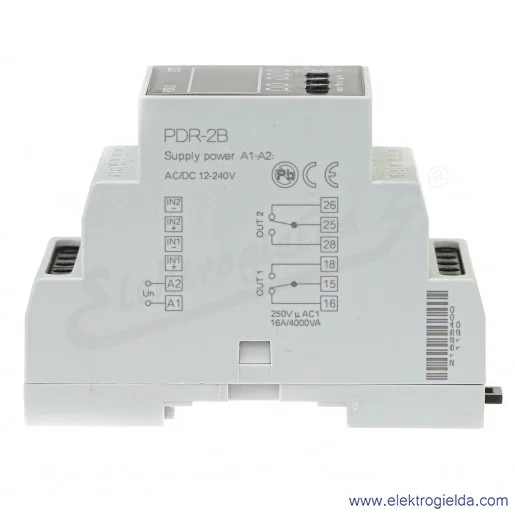 Przekaźnik czasowy programowalny PDR-2/B UNI wielofunkcyjny 12-240 VAC/DC, dwa wyjścia, 10 funkcji, czas 0.01s-99h