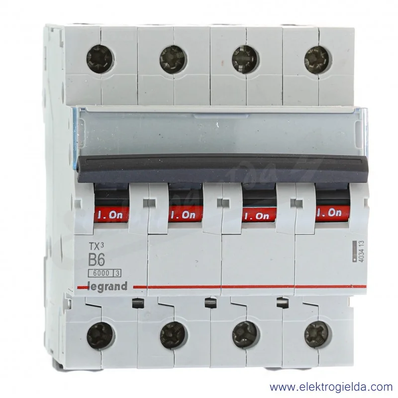 Wyłącznik nadprądowy S304 B 6 4P 6kA AC TX3
