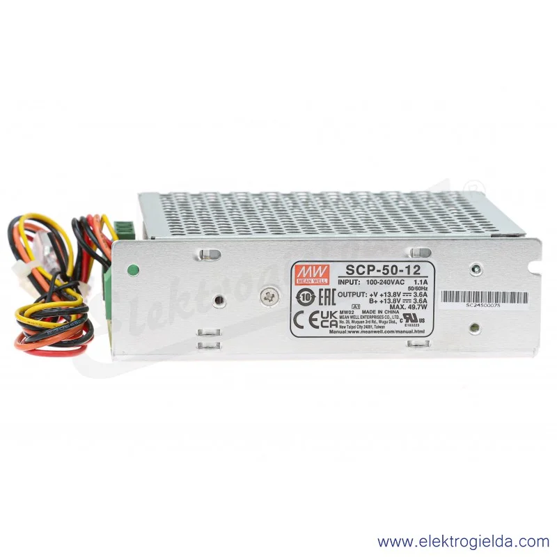 Zasilacz buforowy 505012 SCP-50-12 zasilanie 88-264VAC lub 124-370VDC, wyjście 13.8V 3.6A 50W