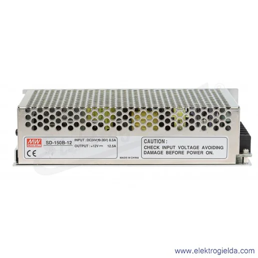 Przetwornica SD-150B-12 napięcie wejściowe 19..36V, wyjście 12V 0..12.5A 150W