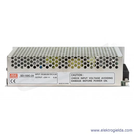 Przetwornica SD-150C-24 napięcie wejściowe 36..72V, wyjście 24V 6.3A 150W