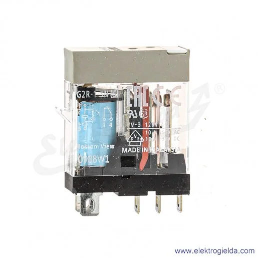 Przekaźnik elektromagnetyczny G2R-1-SN 12VDC 1-polowy SPDT, napięcie przełączalne max 380VAC 125VDC, sygnalizacja LED