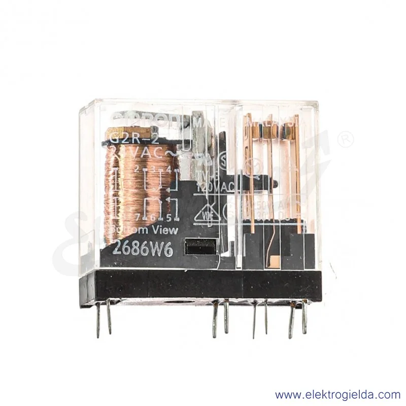 Przekaźnik elektromagnetyczny G2R-2 24 VAC 5A, 2-polowy DPDT