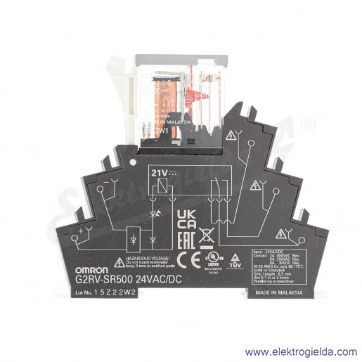 Przekaźnik interfejsowy G2RV-SR500 AC/DC24 SPDT 24VAC/DC 6A, napięcie przełączane 250VAC 30VDC