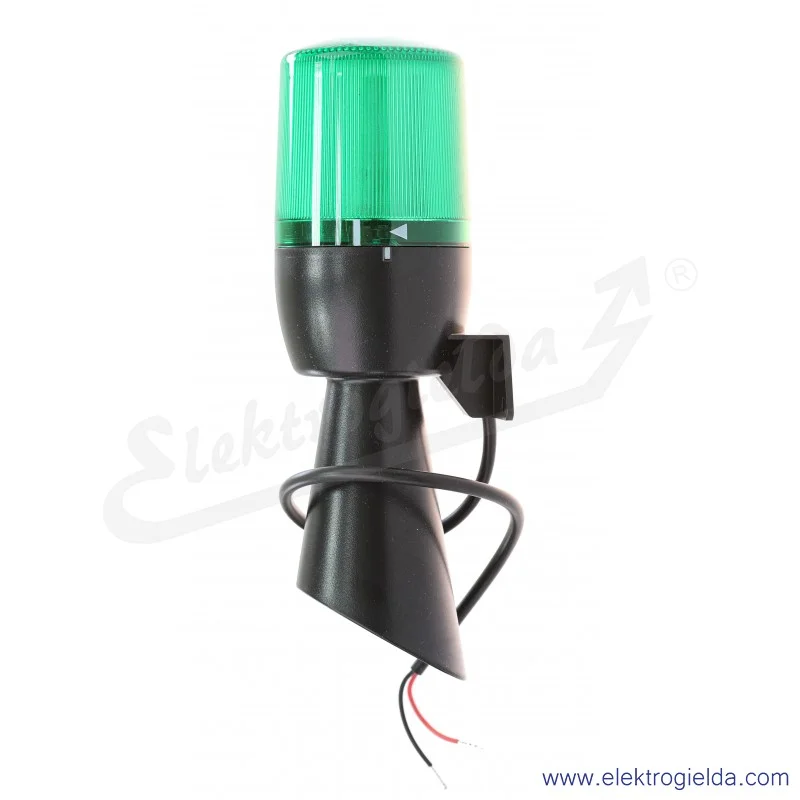 Sygnalizator świetlno-dźwiękowy T0-IT070G024Z klosz zielony fi 70, z buzerem 130dB, 12-24VAC/DC