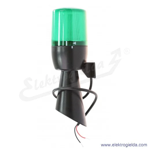 Sygnalizator świetlno-dźwiękowy T0-IT070G024Z klosz zielony fi 70, z buzerem 130dB, 12-24VAC/DC