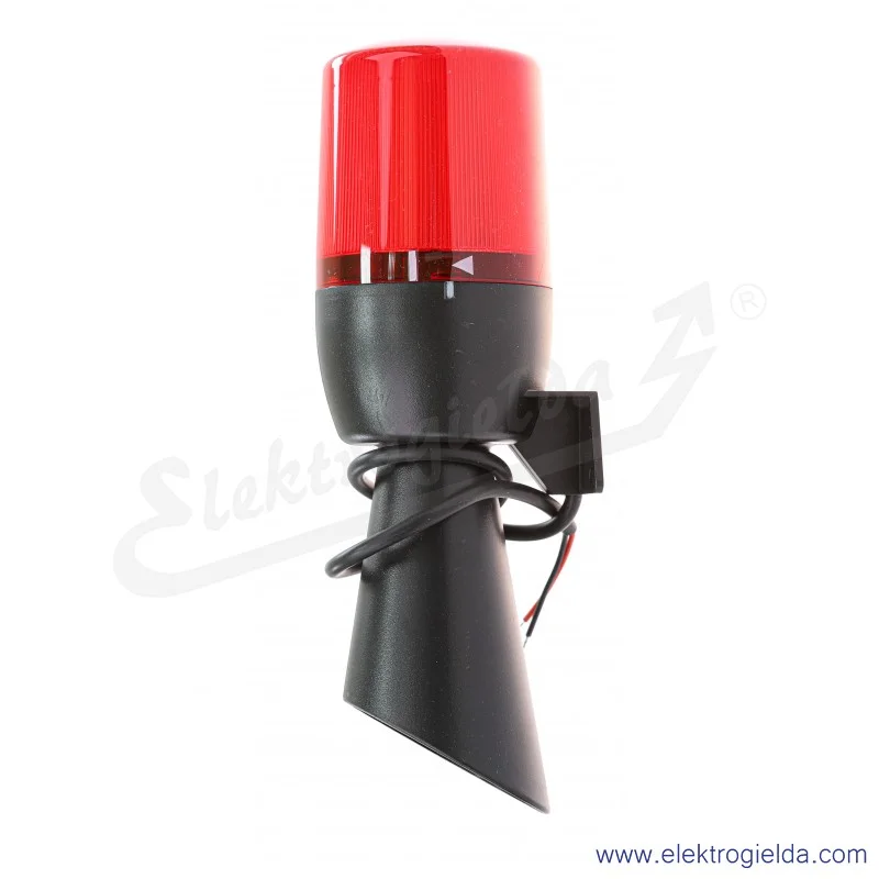 Sygnalizator świetlno-dźwiękowy T0-IT070R024Z klosz czerwony fi 70mm, z buzerem 130dB, 12-24VAC/DC
