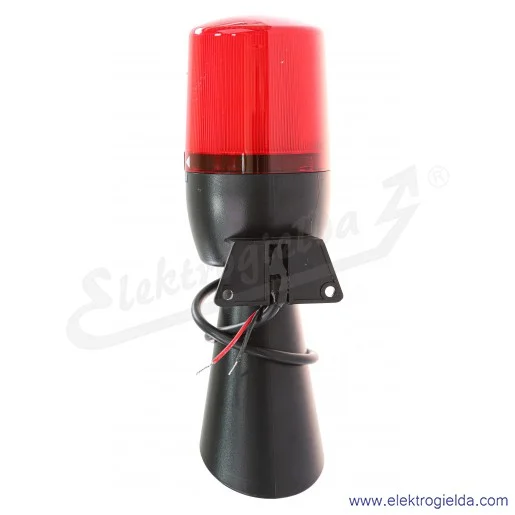 Sygnalizator świetlno-dźwiękowy T0-IT070R240Z klosz czerwony fi 70mm, z buzerem 130dB, 48-240VAC
