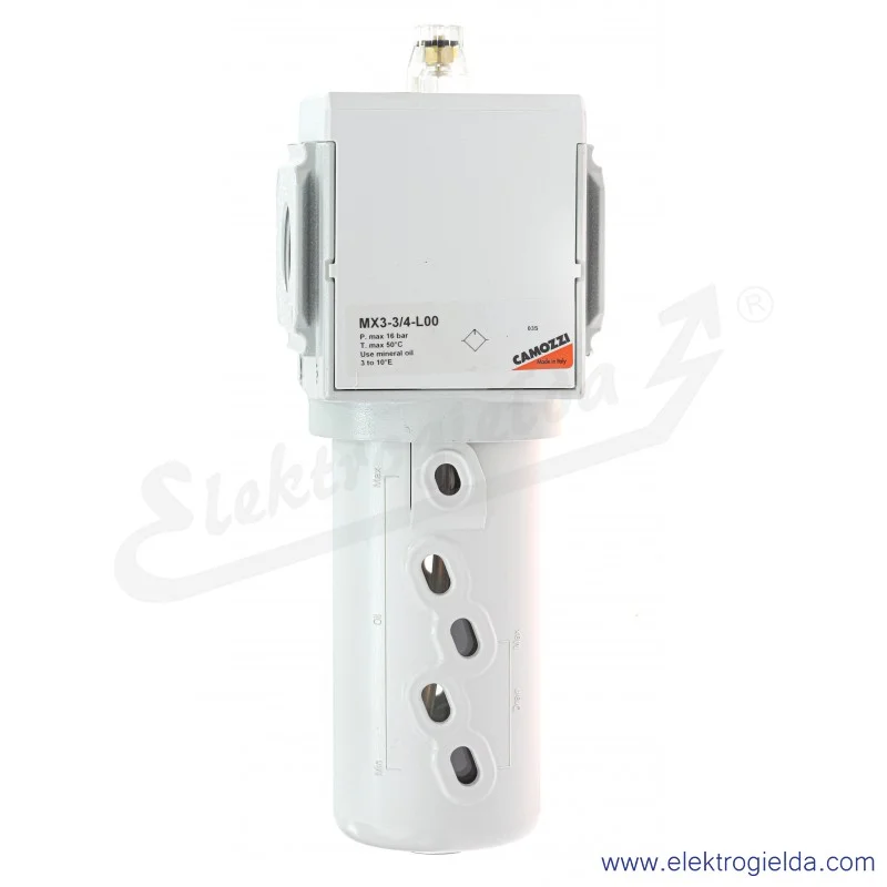 Smarownica MX3-3/4-L00, G3/4, 0-16 Bar, miska 170 ml, punkt początkowy 50 l/min, przepływ 12000l/min, Camozzi