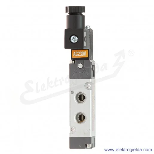 Zawór rozdzielający elektromagnetyczny 52000004, 5/2 monostabilny, G1/8, 1.5-8 Bar, 600 l/min, cewka 230 VAC, 5-50°C, Seria 520 Zawór rozdzielający elektromagnetyczny 52000004, 5/2 monostabilny, G1/8, 1.5-8 Bar, 600 l/min, cewka 230 VAC, 5-50°C, Seria 520