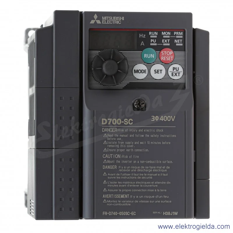 Falownik wektorowy 247604 FR-D740-050SC-EC 2.2kW, 3x380..480V, 5A, IP20