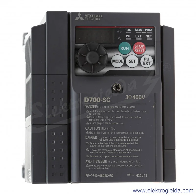 Falownik wektorowy 247605 FR-D740-080SC-EC 3.7kW 3x380-480V, 8A, IP20
