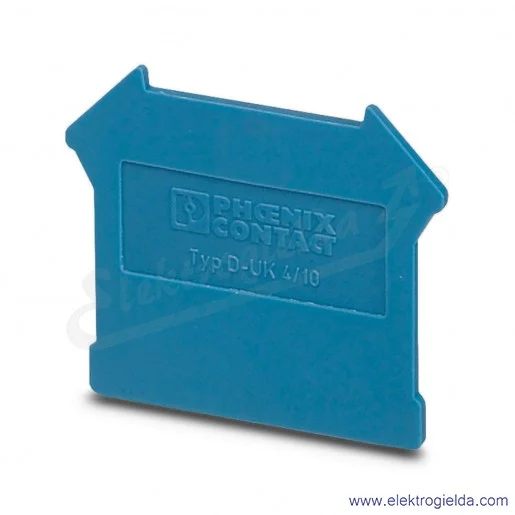Ścianka końcowa 3003101 D-UK 4/10 BU, niebieska, dł. 42.5mm, szer. 1.8mm, wys. 47mm