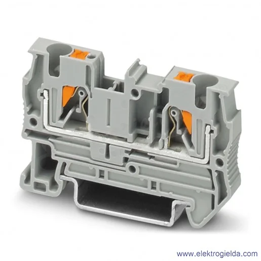 Złączka jednotorowa 3211757 PT 4 przelotowa 0.2..6mm2, zaciski Push-IN, szara