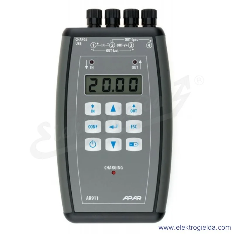 Zadajnik AR911 miernik standardowych sygnałów analogowych - 0/4-20mA, 0-10V
