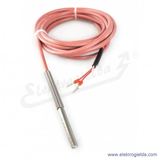 Czujnik temperatury SCP-PT100/C zakres -50..200°C, rezystancja 100ohm, przewód 3m, obudowa fi 6x50mm