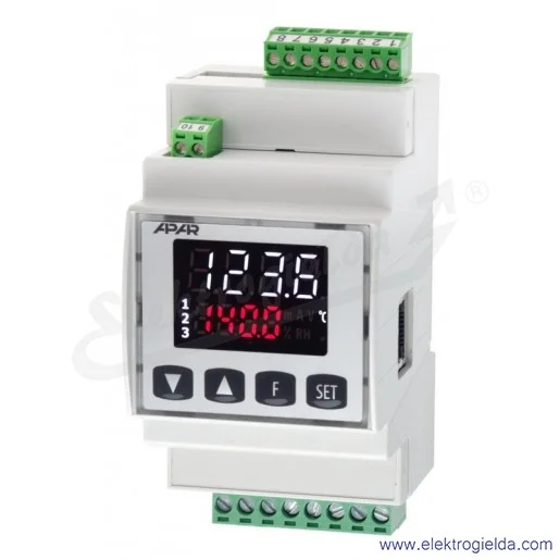 Regulator temperatury AR662.B/P/P/P/WU/RS485 24..230V AC/DC RS485, 3 wyjścia przekaźnikowe, wyjście analogowe 0/2..10V, interfej
