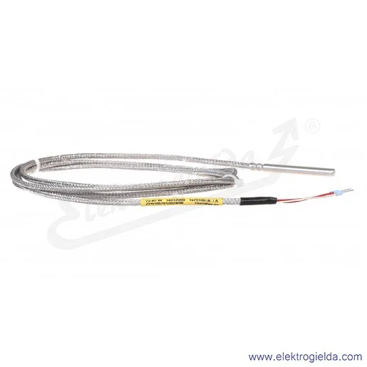Czujnik temperatury AR131-Pt100-B-5-50-1,5-6-3-400C Pt100, klasa B, fi 5x50mm, przewód 1.5m, 2x oplot włókno szklane, do 400°C