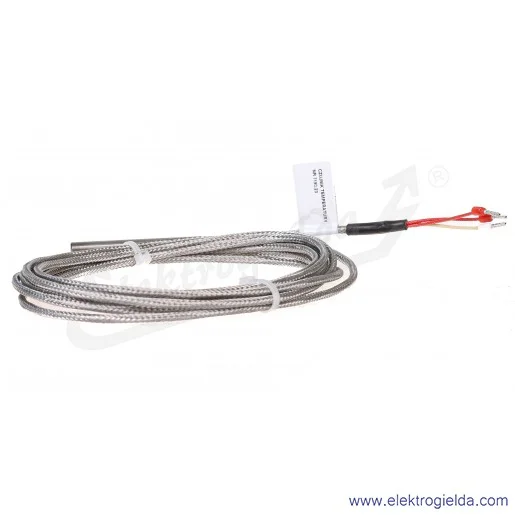 Czujnik temperatury AR131-Pt100-B-6-50-3-6-3-400C Pt100, typ B, fi 6x50mm, przewód 3m, 2x oplot z włókna szklanego, 3 przewodowy