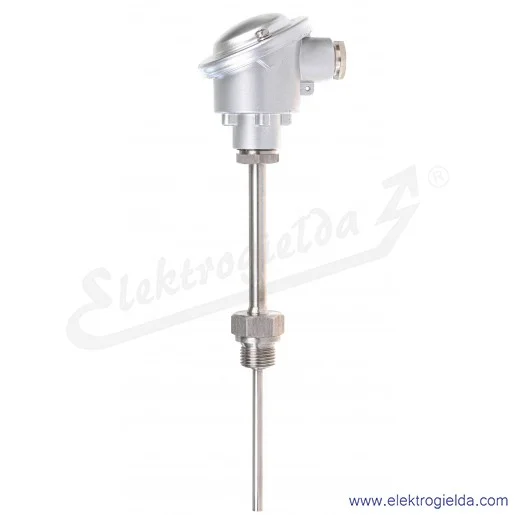 Czujnik temperatury AR152-Pt100-B-6-100-100-1-G1/2-3-B-600*C Pt100 typ B, fi 6x100mm, długość 100mm, króciec stały, G1/2" 3-prze