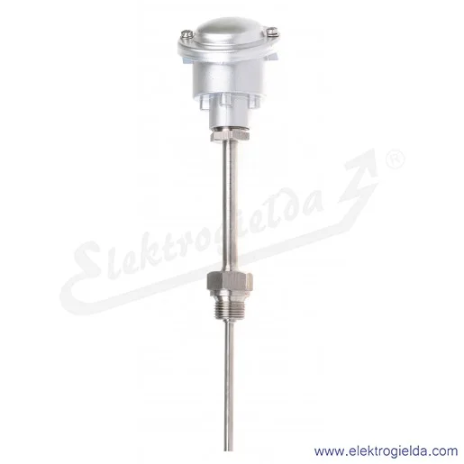 Czujnik temperatury AR152-Pt100-B-6-100-100-1-G1/2-3-B-600*C Pt100 typ B, fi 6x100mm, długość 100mm, króciec stały, G1/2" 3-prze