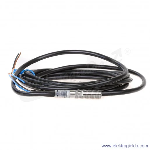 Czujnik indukcyjny E2E-X2B28-2M PNP/NC, zasięg 0..2mm, zasilanie 10..30VDC przewód 2m, obudowa M8 IP67